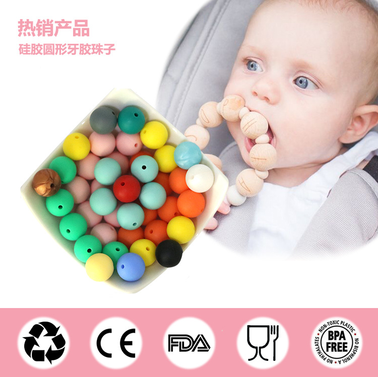 Food Grade Silicone Beads Wholesale Safe BPA Free Baby Teether Chew Beads  Bulk Round Silicone Teething Beads - China Silicone Beads and Silicone Chew  Beads price